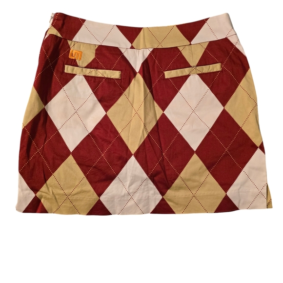 Loudmouth Ladies Florida State FSU Seminoles Argyle Golf Skort Skirt Size 4 - Picture 3 of 6